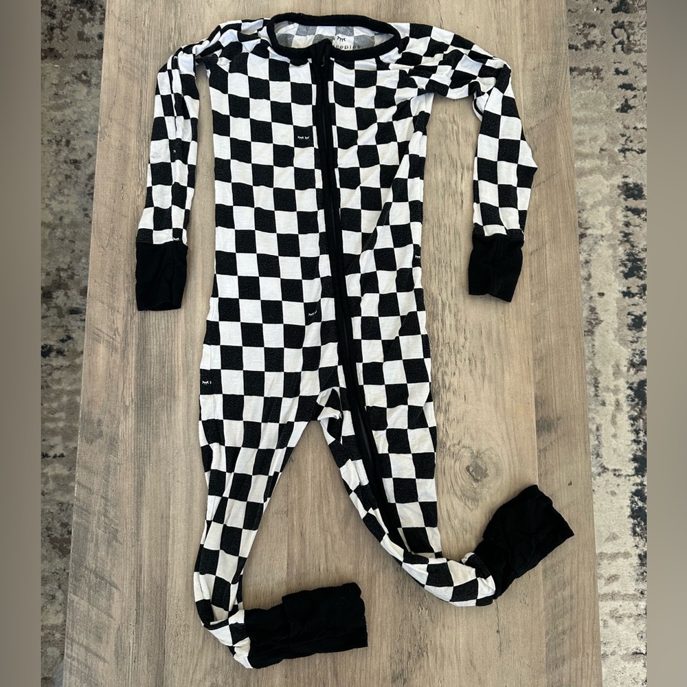 Little Sleepies checkered Zippie 18-24 mo.
